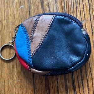 Multicolored pleather coin purse